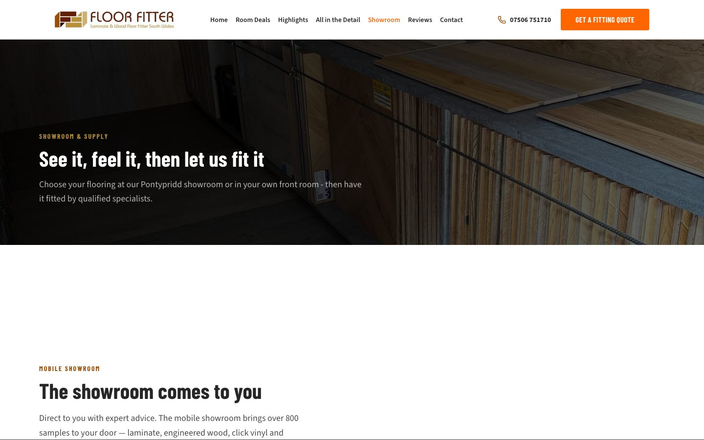 Floor Fitter Wales showroom page